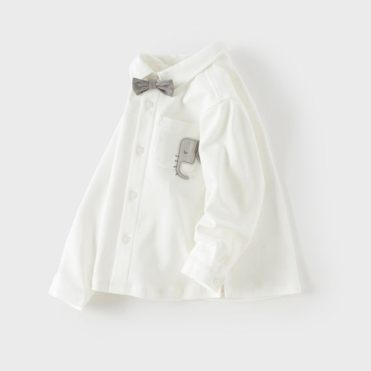 Dave&Bella Toddler Boys Formal White Cotton Shirt Tops