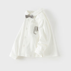Dave&Bella Toddler Boys Formal White Cotton Shirt Tops