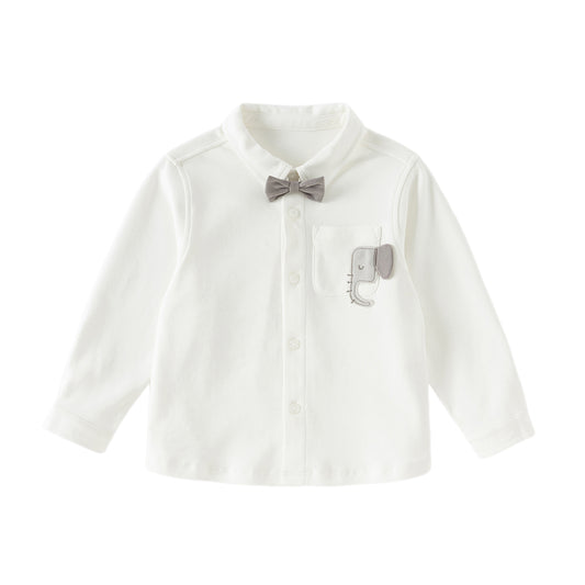 Dave&Bella Toddler Boys Formal White Cotton Shirt Tops