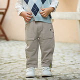 Dave&Bella Toddler Boys Casual Grey Straight-leg Wide Pants