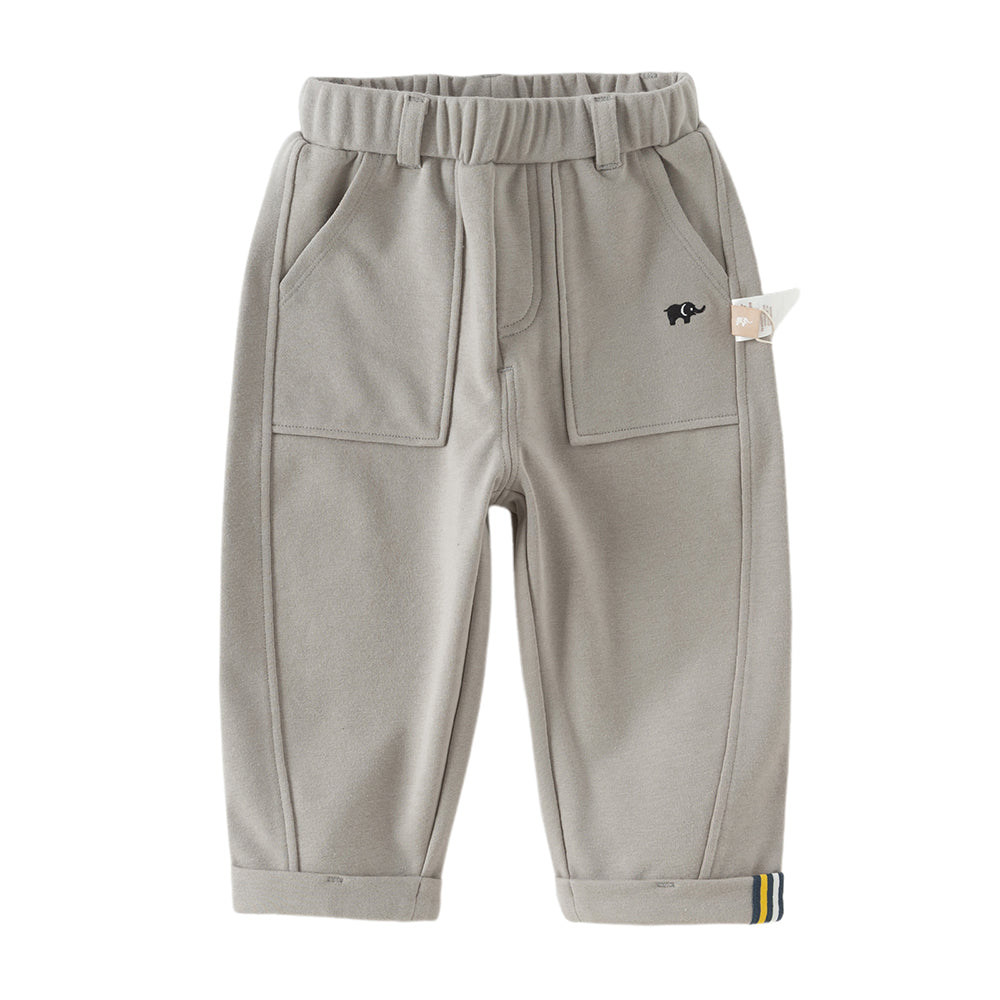 Dave&Bella Toddler Boys Casual Grey Straight-leg Wide Pants