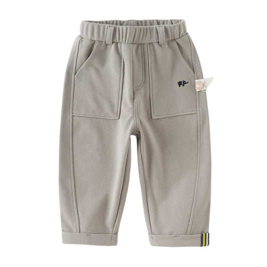 Dave&Bella Toddler Boys Casual Grey Straight-leg Wide Pants