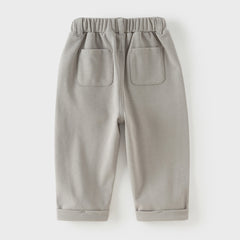 Dave&Bella Toddler Boys Casual Grey Straight-leg Wide Pants
