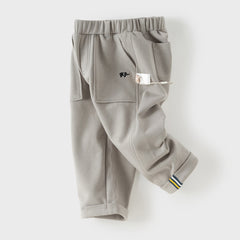 Dave&Bella Toddler Boys Casual Grey Straight-leg Wide Pants