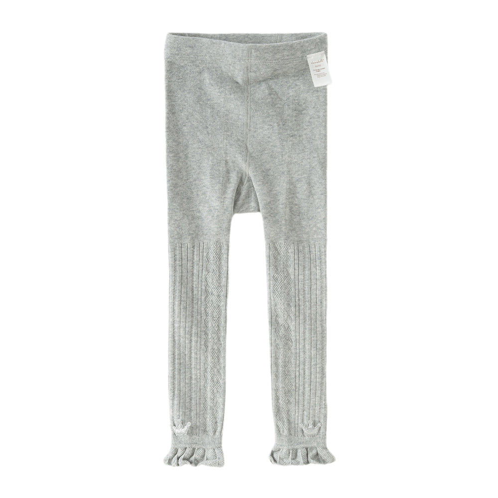 Dave&Bella Kids Girls Grey/Beige Slim Stretchable Footless Tights Leggings