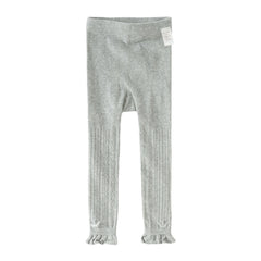 Dave&Bella Kids Girls Grey/Beige Slim Stretchable Footless Tights Leggings