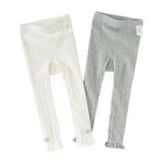 Dave&Bella Kids Girls Grey/Beige Slim Stretchable Footless Tights Leggings