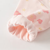 Dave&Bella Toddler Girls Pink Charming Flower Print Round Collar Sweatshirts
