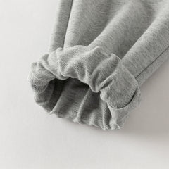 Dave&Bella Toddler Boys Grey/Khaki Cute Animal-shaped Drawstring Loose Pants