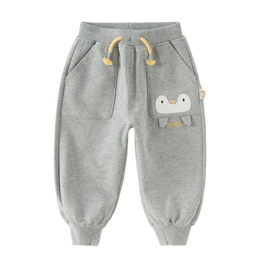Dave&Bella Toddler Boys Grey/Khaki Cute Animal-shaped Drawstring Loose Pants