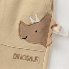 Dave&Bella Toddler Boys Grey/Khaki Cute Animal-shaped Drawstring Loose Pants