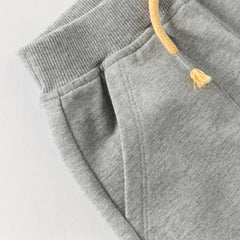 Dave&Bella Toddler Boys Grey/Khaki Cute Animal-shaped Drawstring Loose Pants