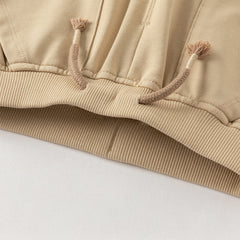 Dave&Bella Toddler Boys Grey/Khaki Cute Animal-shaped Drawstring Loose Pants