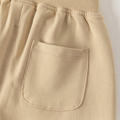 Dave&Bella Toddler Boys Grey/Khaki Cute Animal-shaped Drawstring Loose Pants