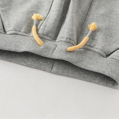 Dave&Bella Toddler Boys Grey/Khaki Cute Animal-shaped Drawstring Loose Pants