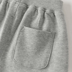 Dave&Bella Toddler Boys Grey/Khaki Cute Animal-shaped Drawstring Loose Pants