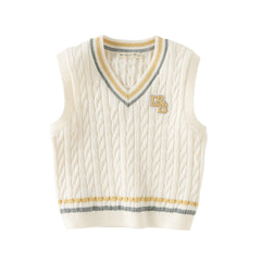 Dave&Bella Toddler Boys Beige/Grey Sleeveless Comfortable Cotton Tank Tops