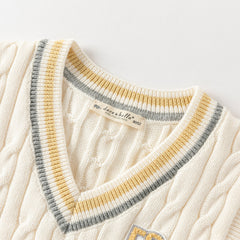 Dave&Bella Toddler Boys Beige/Grey Sleeveless Comfortable Cotton Tank Tops