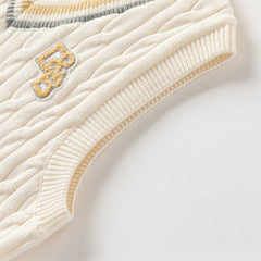 Dave&Bella Toddler Boys Beige/Grey Sleeveless Comfortable Cotton Tank Tops