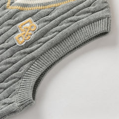 Dave&Bella Toddler Boys Beige/Grey Sleeveless Comfortable Cotton Tank Tops