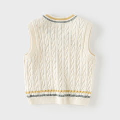 Dave&Bella Toddler Boys Beige/Grey Sleeveless Comfortable Cotton Tank Tops