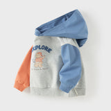 Dave&Bella Toddler Boys Blue Long Sleeve Hooded Sweatshirts