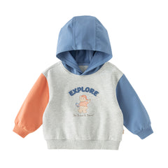 Dave&Bella Toddler Boys Blue Long Sleeve Hooded Sweatshirts