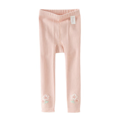 Dave&Bella Kids Girls Sweet White/Pink Flower Stretchable Slim Footed Tights Leggings