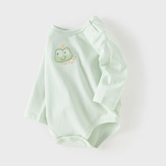 Dave&Bella Baby Girls/Boys Summer Green/Light Pink Breathable Cotton Soft Rompers