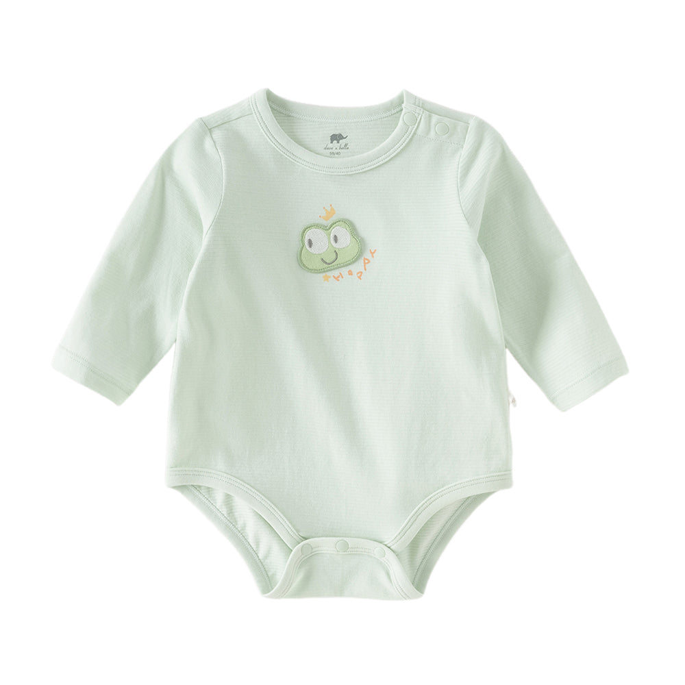 Dave&Bella Baby Girls/Boys Summer Green/Light Pink Breathable Cotton Soft Rompers