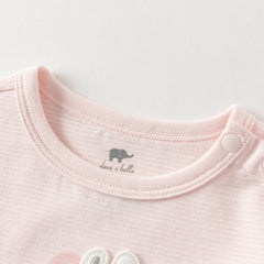 Dave&Bella Baby Girls/Boys Summer Green/Light Pink Breathable Cotton Soft Rompers