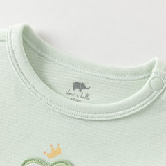 Dave&Bella Baby Girls/Boys Summer Green/Light Pink Breathable Cotton Soft Rompers