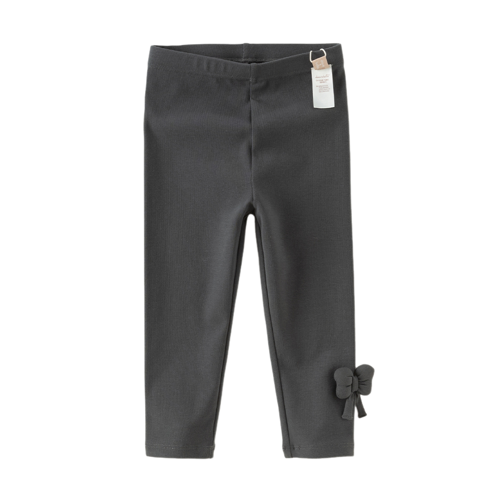 Dave&Bella Toddler Girls Purple/Grey Cute Bow Tie Soft Legging Pants