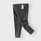 Dave&Bella Toddler Girls Purple/Grey Cute Bow Tie Soft Legging Pants