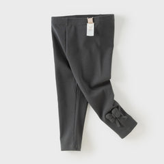 Dave&Bella Toddler Girls Purple/Grey Cute Bow Tie Soft Legging Pants