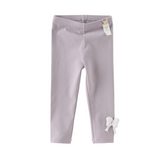 Dave&Bella Toddler Girls Purple/Grey Cute Bow Tie Soft Legging Pants