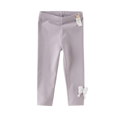 Dave&Bella Toddler Girls Purple/Grey Cute Bow Tie Soft Legging Pants
