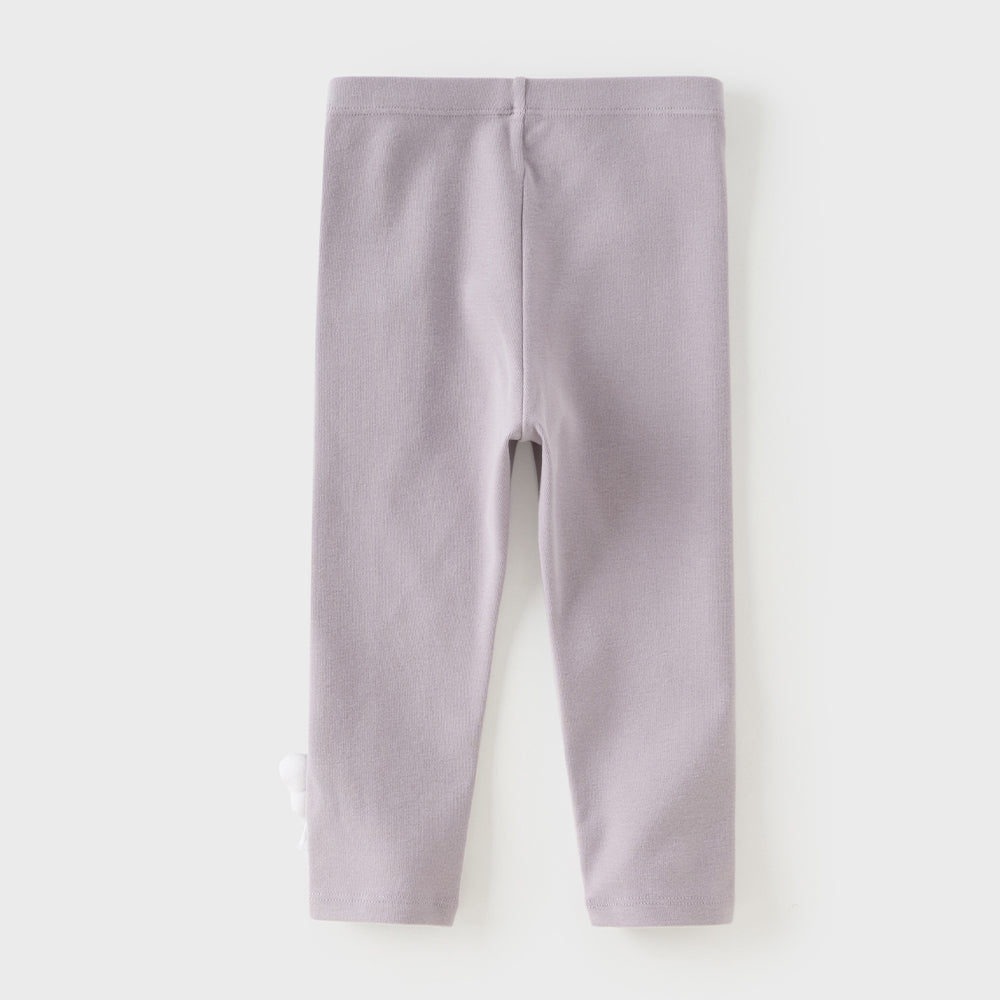 Dave&Bella Toddler Girls Purple/Grey Cute Bow Tie Soft Legging Pants