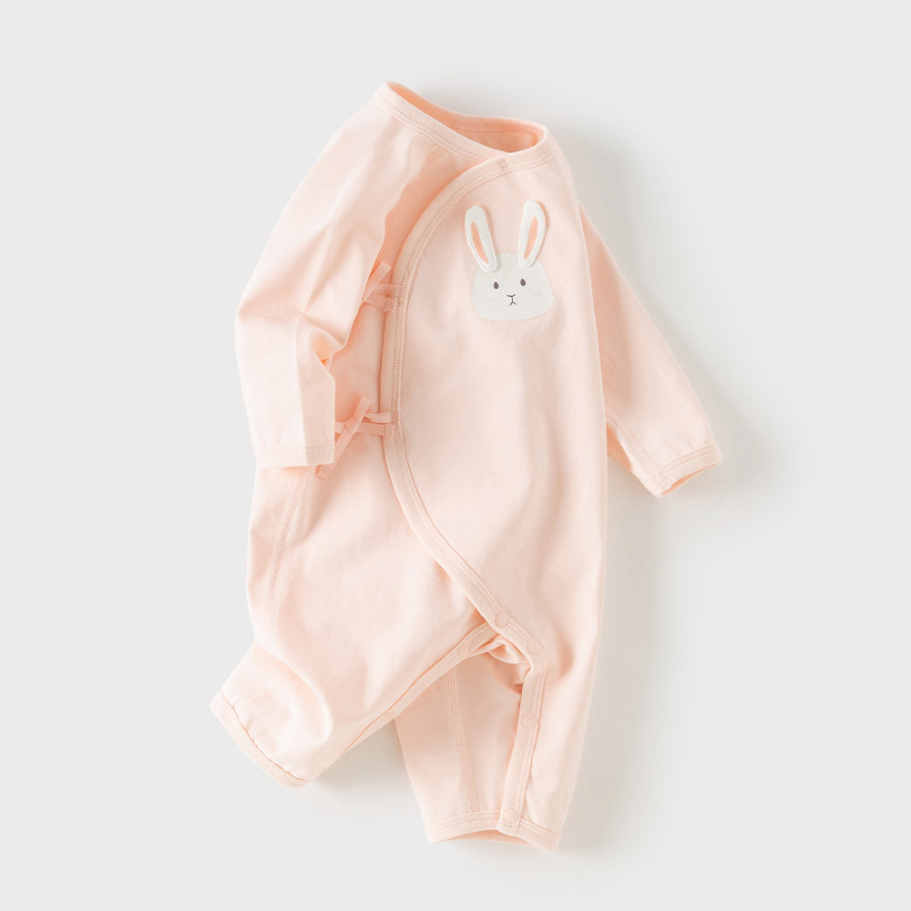 Dave&Bella Baby Girls/Boys Pink/Blue Cute Animals Cozy Cotton Rompers