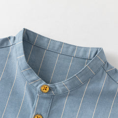 Dave&Bella Toddler Boys Elegant Blue Turtle College-style T-shirt Pant Suits