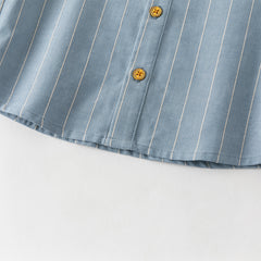 Dave&Bella Toddler Boys Elegant Blue Turtle College-style T-shirt Pant Suits