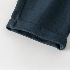 Dave&Bella Toddler Boys Elegant Blue Turtle College-style T-shirt Pant Suits