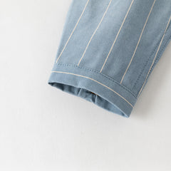 Dave&Bella Toddler Boys Elegant Blue Turtle College-style T-shirt Pant Suits