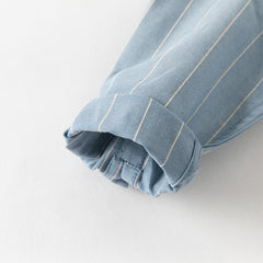 Dave&Bella Toddler Boys Elegant Blue Turtle College-style T-shirt Pant Suits