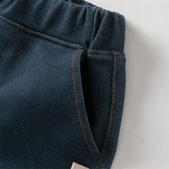 Dave&Bella Toddler Boys Elegant Blue Turtle College-style T-shirt Pant Suits