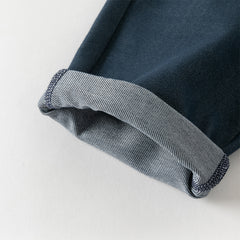 Dave&Bella Toddler Boys Elegant Blue Turtle College-style T-shirt Pant Suits