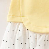 Dave&Bella Toddler Girls Charming Yellow Long Sleeve Dress-style T-shirt Pant Suits
