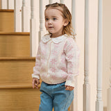 Dave&Bella Toddler Girls Sweet Purple Pink Lightweight Cotton Sweater Cardigans