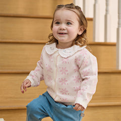 Dave&Bella Toddler Girls Sweet Purple Pink Lightweight Cotton Sweater Cardigans