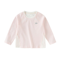 Dave&Bella Kids Boys/Girls Light Blue/Pink Classic Long Sleeve Comfortable T-shirt Tops